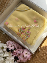 Lemon Petunia Saree