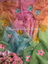 Rainbow Mist Chiffon Saree