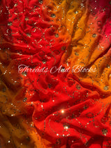 Saffron Radiance Jaal Saree