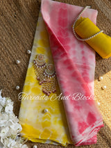 Pink Lemonade Shibori Saree