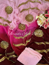 Pink Wine Calendula Saree