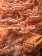Leheriya Sitara Chiffon Saree