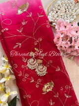 Shaded Pink Jasmine Jaal Saree