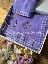 Checkmate Purple Saree
