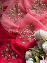 Floral Sparkle Chiffon Saree