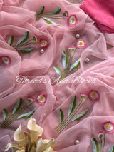 Blushing Dahlia Chiffon Saree