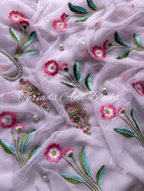 Blushing Dahlia Chiffon Saree