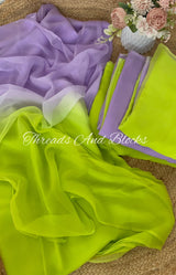 Lavender Green Shaded Saree