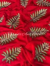 Frosted Fern Crepe Saree