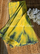 Sunburst Indigo Shibori Saree