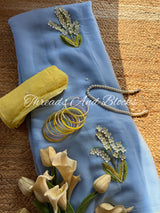 Porcelain Chiffon Saree