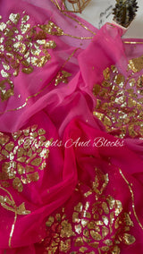 Shaded Pink Gulmohar Saree