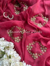 Rose Pink Cutdaana Saree