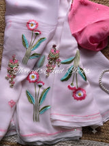 Blushing Dahlia Chiffon Saree