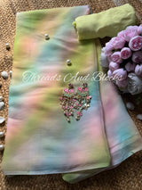 SATRANGI LEHER Chiffon Saree