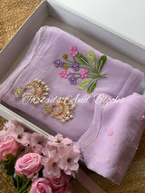 3D Bouquet Chiffon Saree