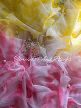 Pink Lemonade Shibori Saree