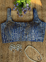 Royal Blue Gota Sitara Blouse