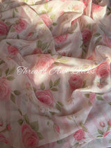 Rosette Stripe Chinnon Saree