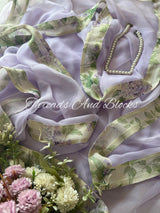 Lilac Dream Printed Border Saree