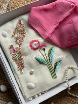 Blushing Dahlia Chiffon Saree