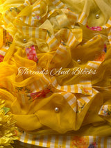 Ombré Yellow Oxford Stripes Border Saree
