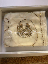 Cream Sitara Mirror Jaal Saree