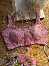 Baby Pink Zari Jaal Blouse