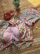 Blush Open Back Paisley Blouse