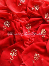 Gulaab Mukaish Chiffon Saree