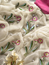 Blushing Dahlia Chiffon Saree