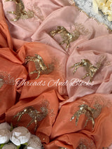 Ombré Nude Deer Saree