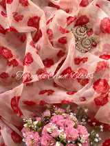 Summer in Paris Floral Chiffon Saree