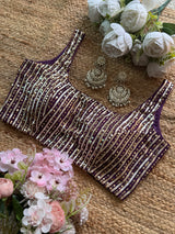 Purple Gota Sitara Blouse