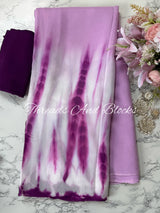 Lavender Purple Shibori Saree