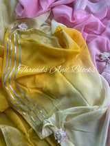 Shimmer Border Pastel Georgette Saree