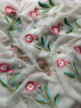 Blushing Dahlia Chiffon Saree