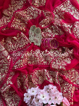 Rani Floral Pittan Border Saree