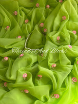 Matcha Green Petunia Saree
