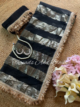 Black and Gold Organza Banarasi Saree