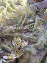 Hues of Hydrangea Chinnon Saree