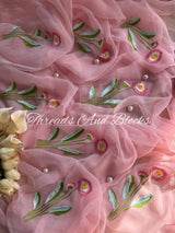 Blushing Dahlia Chiffon Saree
