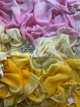 Shimmer Border Pastel Georgette Saree