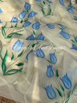 Capri Tulip Handpainted Saree