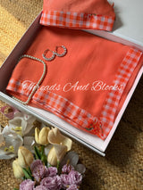 Checkmate Peach Saree