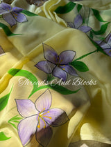 Lavender Sunshine Handpainted Saree