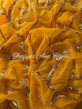 Ombré Yellow Cocktail Jaal Saree
