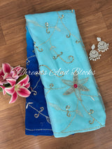 Vintage Floral Cutwork Jaal Saree