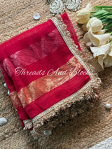 Red Organza Banarasi Saree
