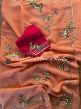 Fawn and Fern Chiffon Saree